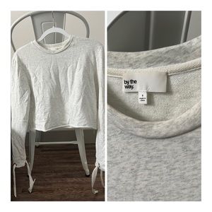 Long Sleeve Tee with Tie Strings on Sleeves
